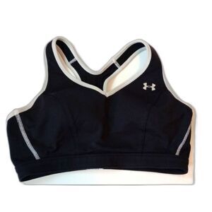 Under Armour Women’s Black White Sports Bra Athletic Activewear Size Small